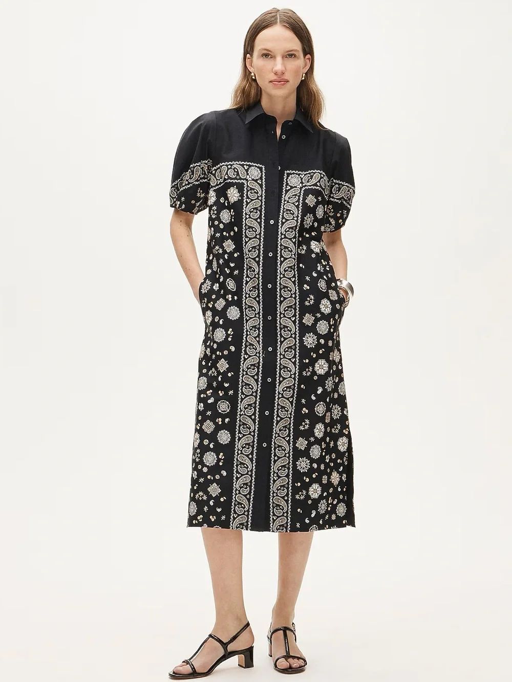 J Crew Bandana Print Cotton Poplin Midi Shirt Dress NWT